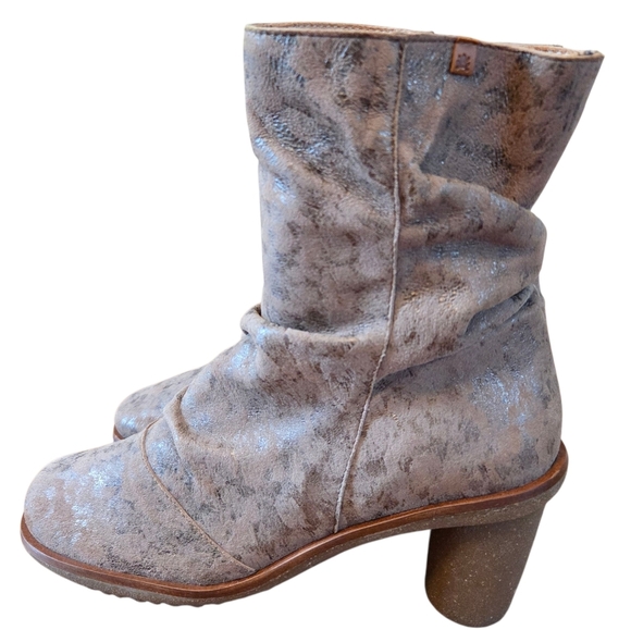 El Naturalista Made In Spain Leather Women's Metallic Heeled Ankle Boots EU 41 - Picture 5 of 16